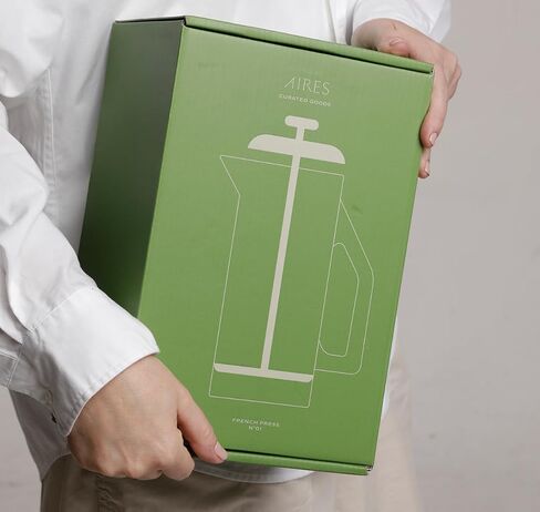Aires Ceramic French Press Coffee Maker-34 أوقية حجرية محاكمة للحرارة-لون محايد أنيق-مستوحى من ثقافة القهوة بوينس آيرس-جاهزة للهدية مع دليل باريستا تخمير in Kuwait