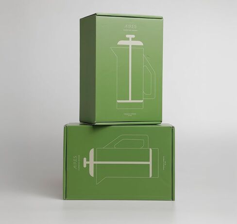 Aires Ceramic French Press Coffee Maker-34 أوقية حجرية محاكمة للحرارة-لون محايد أنيق-مستوحى من ثقافة القهوة بوينس آيرس-جاهزة للهدية مع دليل باريستا تخمير in Kuwait