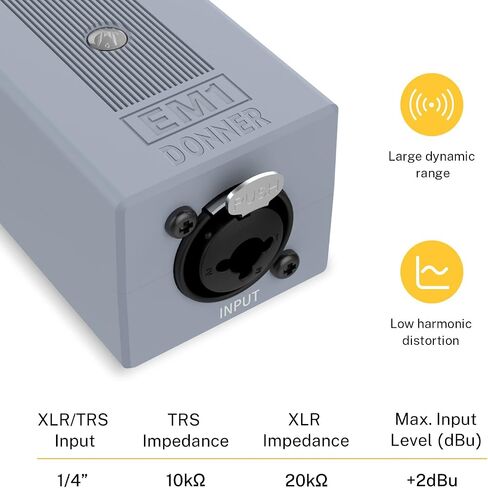Donner EM1 Rechargeable Portable Personal in-Ear Monitor Amplifier Analog Headphone Amplifier Stereo Headphone Earphone Amp Volume Control Audio Booster with XLR and TRS Input 3.5mm Output Jack in Saudi Arabia