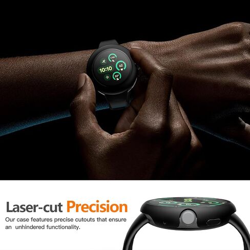 Misxi 2-pack pc screen protector case متوافق مع Google Pixel Watch 3 (2024) 45 مم ، سهولة التثبيت خفيفة الوزن غلاف واقٍ شديد الراحة لمشاهدة البكسل 3 ، أسود in Kuwait