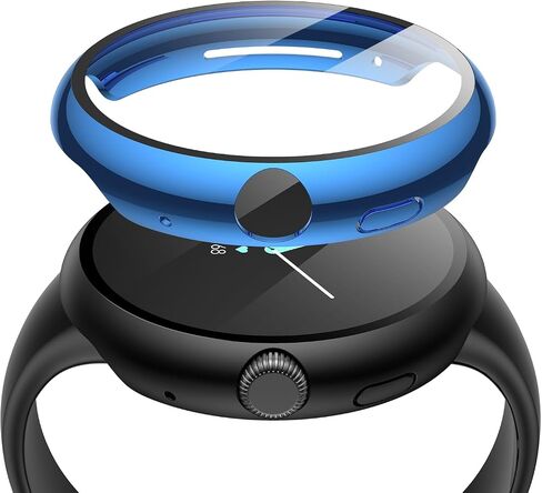 Misxi 2-pack pc screen protector case متوافق مع Google Pixel Watch 3 (2024) 45 مم ، سهولة التثبيت خفيفة الوزن غلاف واقٍ شديد الراحة لمشاهدة البكسل 3 ، أسود in Kuwait