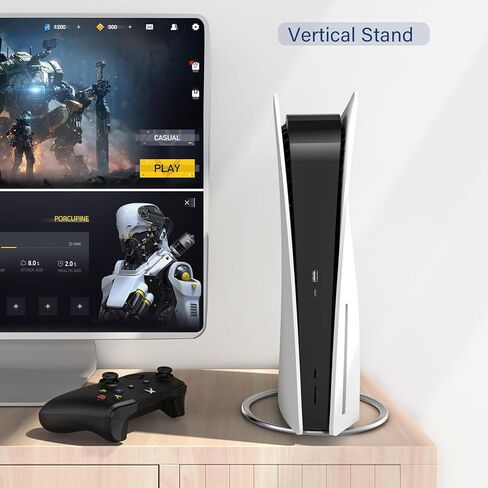 الحامل الرأسي لأجهزة التحكم النحيفة PS5/PS5 PRO/PS5 ، أقواس وحدة التحكم العمودية السوداء مع منصات مضادة للانزلاق ، وتوفير المساحة ، وجزء من إكسسوارات PS5 ، قوس سبيكة الألومنيوم in Kuwait