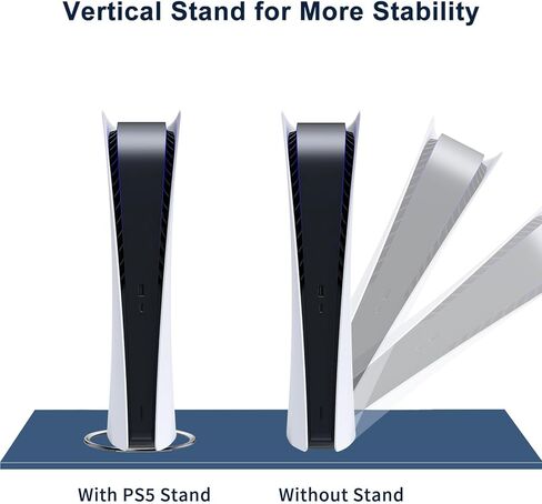 الحامل الرأسي لأجهزة التحكم النحيفة PS5/PS5 PRO/PS5 ، أقواس وحدة التحكم العمودية السوداء مع منصات مضادة للانزلاق ، وتوفير المساحة ، وجزء من إكسسوارات PS5 ، قوس سبيكة الألومنيوم in Kuwait