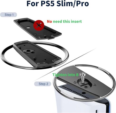 الحامل الرأسي لأجهزة التحكم النحيفة PS5/PS5 PRO/PS5 ، أقواس وحدة التحكم العمودية السوداء مع منصات مضادة للانزلاق ، وتوفير المساحة ، وجزء من إكسسوارات PS5 ، قوس سبيكة الألومنيوم in Kuwait