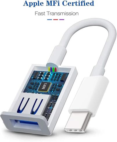 [MFi Certified] USB-C to USB Adapter for iPhone 16 15 Pro Max MacBook Pro Air 2023 iMac i Pad Mini Pro, Type C to USB OTG Cable Converter Support Camera, Card Reader, USB Flash Drive, MIDI Keyboard in Saudi Arabia
