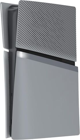 eXtremeRate eXcover Console Replacement Top Bottom Cover Compatible with ps5 Slim Digital Edition, Side Panel Faceplate Back Plate with Cooling Vent Compatible with ps5 Slim Digital Console - Black in Saudi Arabia