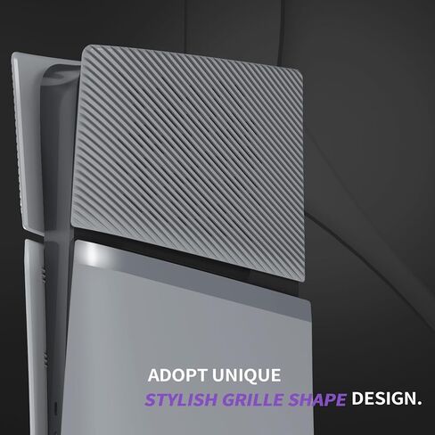 eXtremeRate eXcover Console Replacement Top Bottom Cover Compatible with ps5 Slim Digital Edition, Side Panel Faceplate Back Plate with Cooling Vent Compatible with ps5 Slim Digital Console - Black in Saudi Arabia