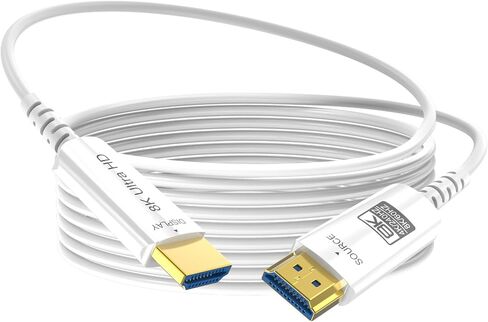 8K Fiber Optic HDMI Cable 50 FT, 8K@60Hz 4K@240Hz, Thin Extra Long HDMI Cable 48Gbps Ultra High Speed, Dynamic HDR, eARC, HDCP 2.2&2.3, 3D, Compatible for PS4/5/Xbox/TV/Laptop/Monitor in Saudi Arabia