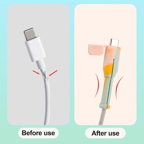 12pcs واقي كبلات البيانات لـ Apple & Dual Type-C ، Silicone Non Slip Charger Saver Dustproof Phone Organizer Tangle Cover Cover Cover Free (6 Colors) in Saudi Arabia