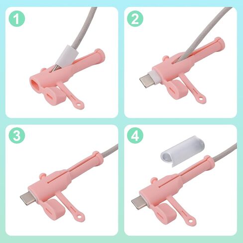 12pcs واقي كبلات البيانات لـ Apple & Dual Type-C ، Silicone Non Slip Charger Saver Dustproof Phone Organizer Tangle Cover Cover Cover Free (6 Colors) in Saudi Arabia