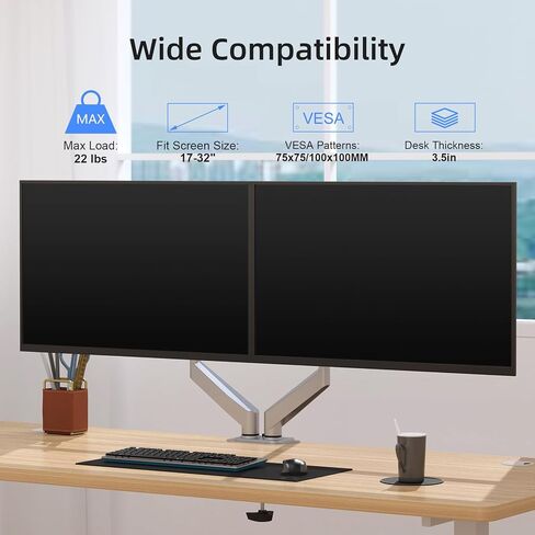 Suptek Triple Monitor Mount لمعظم شاشات من 17 إلى 32 بوصة ، وينبراء غاز تعديل Triple Monitor Mount Mount مع مجموعة Clamp & Grommet ، Black (MD8003) in Saudi Arabia