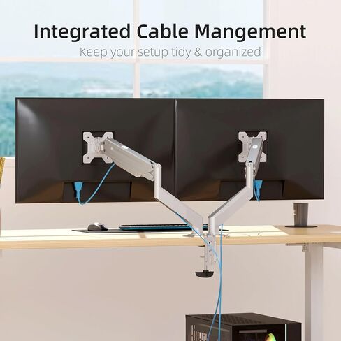 Suptek Triple Monitor Mount لمعظم شاشات من 17 إلى 32 بوصة ، وينبراء غاز تعديل Triple Monitor Mount Mount مع مجموعة Clamp & Grommet ، Black (MD8003) in Saudi Arabia