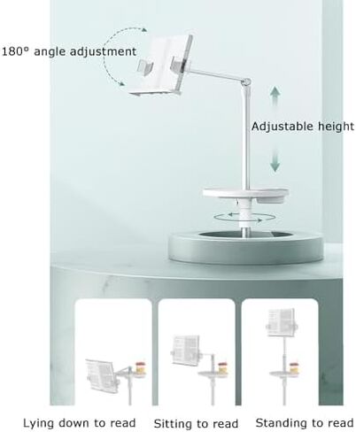 Adjustable Floor Stand with Tray for Sheet Music and Recipes, Panel Width and Angle Customizable in Saudi Arabia