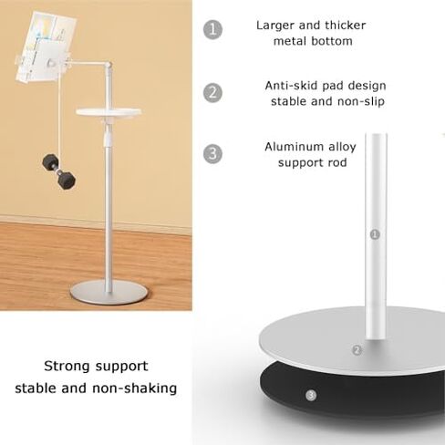 Adjustable Floor Stand with Tray for Sheet Music and Recipes, Panel Width and Angle Customizable in Saudi Arabia