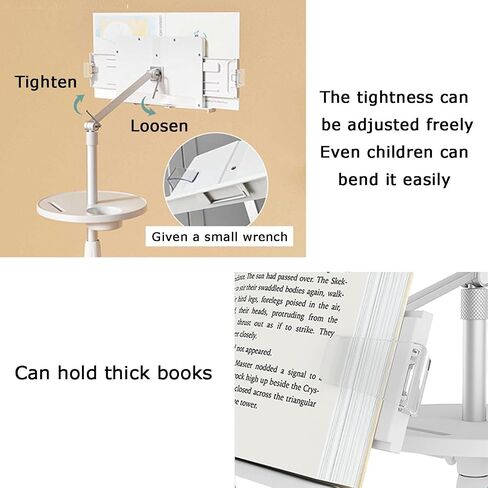 Adjustable Floor Stand with Tray for Sheet Music and Recipes, Panel Width and Angle Customizable in Saudi Arabia