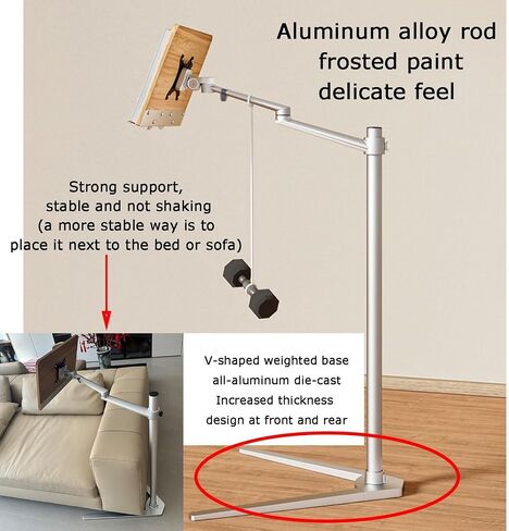 Adjustable Floor Stand for Books and Sheet Music, 180° Angle and Height Customization, Ideal for Reading and Cooking in Saudi Arabia