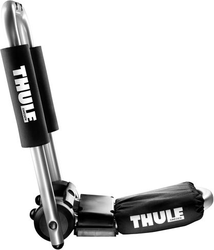 Thule Hullaport Pro - حامل قوارب الكاياك على السطح - قابلة للطي J -cradle - سعة تحميل 75 رطل - تشمل 2 Bow & Stern Tie Downs & 2 straps - يناسب معظم رفوف السقف in Kuwait