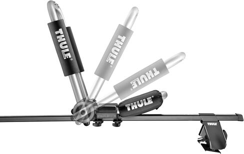 Thule Hullaport Pro - حامل قوارب الكاياك على السطح - قابلة للطي J -cradle - سعة تحميل 75 رطل - تشمل 2 Bow & Stern Tie Downs & 2 straps - يناسب معظم رفوف السقف in Kuwait