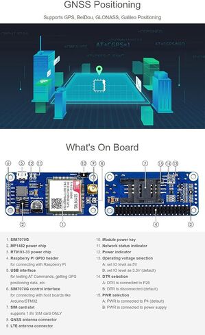 waveshare sim7070g nb-iot/cat-m/gprs قبعة للتوت مع GNSS دعم المواقع الفرقة العالمية in Saudi Arabia