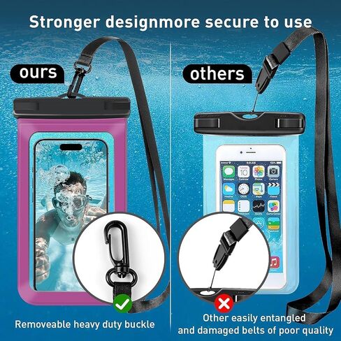 1/2/4 حقيبة مقاومة للماء حقيبة جافة على الهاتف المحمول المتوافقة مع iPhone 16 15 14 13 12 Pro Max Plus Black | Universal ، حتى 8.3 "، سفينة سياحية ، قوارب الكاياك ، شاطئ أساسي ، IPX8 مقاومة للمياه ، 1 حزمة in Kuwait