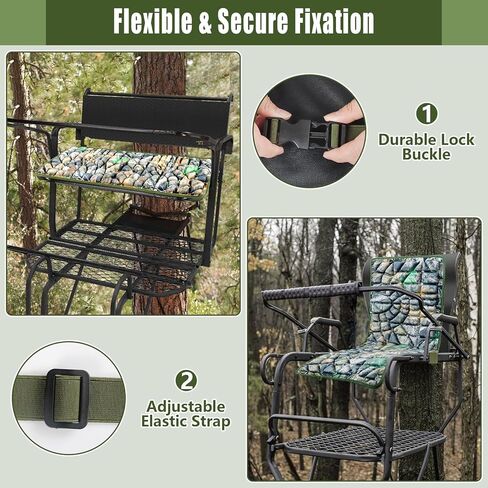 Two Man Tree Stand Seat Cushion, Foldable Memory Foam, Silent Waterproof | Deer Stand Seat Cushion, Waterproof Replacement Pad, Outdoor Hunting, Deer Tree Ladder Stand Accessories, Two Man Seat in Saudi Arabia