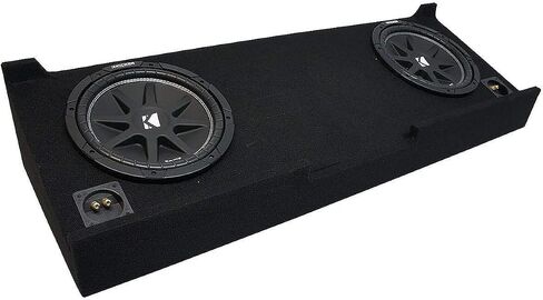 حزمة ركلة الاتصال الصوتي الأمريكية متوافقة مع 2007-2013 Chevy Silverado Crew Cab Truck 43C124 COMP C12 DUAL 12 "حاوية مربع فرعي محملة in Saudi Arabia