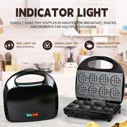 Mini Pancake Maker, Machine Nonstick Small Pancake Maker with Quick Heat-Up Make 8 pcs Pancakes, Pancake Maker for Kids, Just Add Batter, Suitable for Breakfast, Snacks, Desserts (Mini Pancakes Maker) in Saudi Arabia