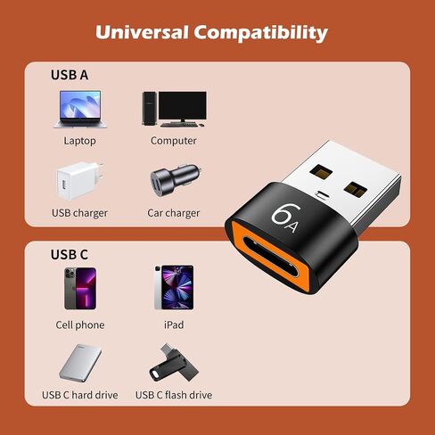 10pack 200W USB C إلى محول USB ، مع شحن سريع ونقل البيانات 480 ميجابايت ، محول USB C لـ Apple Watch Ultra Iwatch Series 8 ، iPhone 16 15 Plus Pro Max ، Black in Kuwait