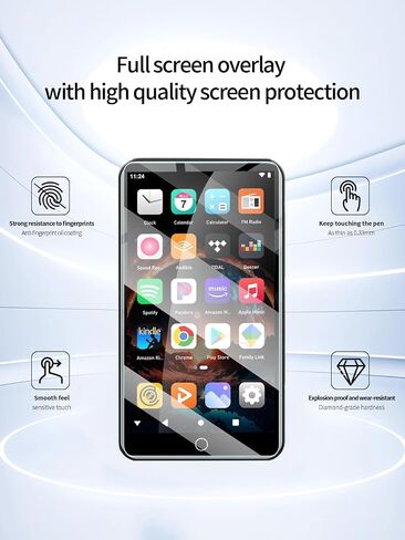 Screen Protector for SWOFY MP3 Player 5-inch Touch Screen Android MP4 MP3 Player, High-definition Scratch Resistant Film,HD Clear, Bubble Free with Easy Installation Kit, 3 Pack. in Saudi Arabia