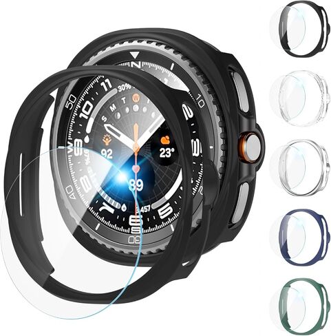 5+5Pack Case for Galaxy Watch 8 40mm Screen Protector with Anti-Fog Tempered Protective Film Glass Hard PC Bumper Cover in Saudi Arabia
