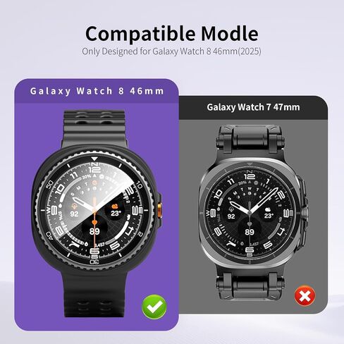 5+5Pack Case for Galaxy Watch 8 40mm Screen Protector with Anti-Fog Tempered Protective Film Glass Hard PC Bumper Cover in Saudi Arabia