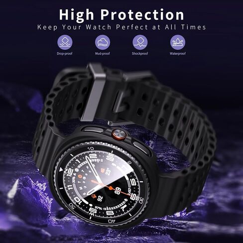 5+5Pack Case for Galaxy Watch 8 40mm Screen Protector with Anti-Fog Tempered Protective Film Glass Hard PC Bumper Cover in Saudi Arabia