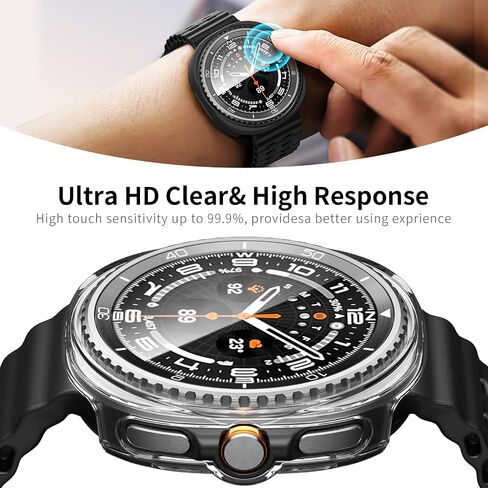 5+5Pack Case for Galaxy Watch 8 40mm Screen Protector with Anti-Fog Tempered Protective Film Glass Hard PC Bumper Cover in Saudi Arabia