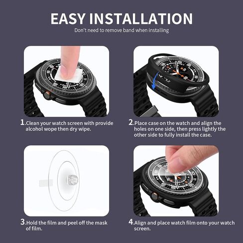 5+5Pack Case for Galaxy Watch 8 40mm Screen Protector with Anti-Fog Tempered Protective Film Glass Hard PC Bumper Cover in Saudi Arabia