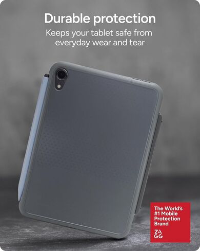 Zagg Slim Book Mini iPad Mini (A17 Pro)/ (Gen 6) حالة لوحة المفاتيح - لوحة مفاتيح قابلة للفصل بلوتوث ومستعصلات وقائية ، ضئيلة ، مضغوطة ، مفصلات مغناطيسية ، زوايا مشاهدة متعددة ، كتابة مريحة in Saudi Arabia