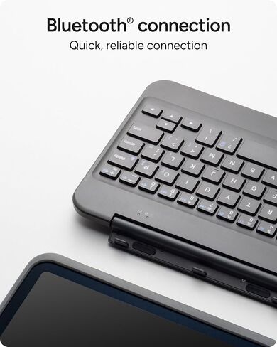 Zagg Slim Book Mini iPad Mini (A17 Pro)/ (Gen 6) حالة لوحة المفاتيح - لوحة مفاتيح قابلة للفصل بلوتوث ومستعصلات وقائية ، ضئيلة ، مضغوطة ، مفصلات مغناطيسية ، زوايا مشاهدة متعددة ، كتابة مريحة in Saudi Arabia