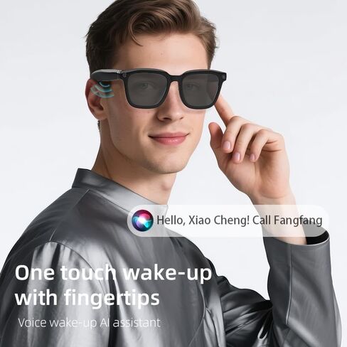 AI Smart Camera Glasses: HD 1080P Video Recording and Photo Taking, Translation, Assistant Conversation, Suitable for Outdoor and Indoor, Cycling, Hiking Travel (Black Sunglasses) in Saudi Arabia