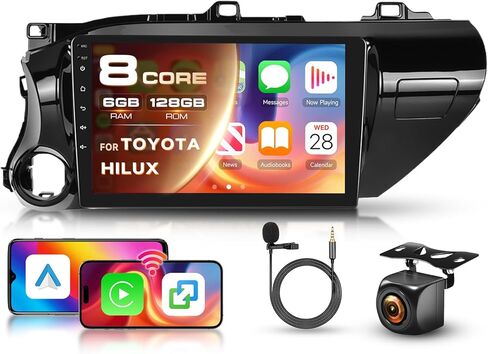 8 Core 6G 128G لـ Toyota Hilux 2015-2020 Radio Android 10 inch الشاشة اللاسلكية اللاسلكية Android Auto و Driauto Car Stereo لترقية Toyota Bluetooth DSP GPS Navigation WiFi FM/RDS كاميرا احتياطية in Kuwait