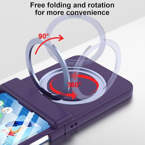 تم تصميمه لـ Samsung Galaxy Z Flip 5 Case With Ring [متوافق مع Magsafe] ، حالة غلاف الهاتف الواقي المضاد للصدمات المقاومة للصدمات للمجرة Z Flip 5 Case 5 G 2023 (Purple) in Kuwait