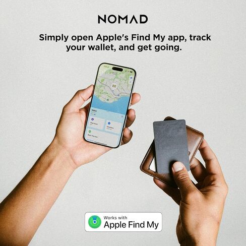 بطاقة تتبع Nomad ، تتبع البطاقات النحيف مع IPX7 مقاوم للماء وإثبات الغبار - تعقب البطاقات للمحفظة والأمتعة وجواز سفر ، 5 أشهر تتبع بطارية طويلة ، قابلة لإعادة الشحن ، متوافقة مع iOS فقط in Kuwait