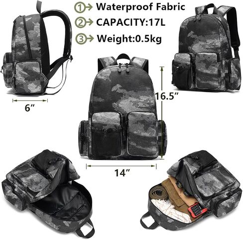 TIANHAOPUJU Camouflage Tactical Backpack for Teen Boys & Men,Water Resistant PVC for Outdoor Hunting Hiking Fishing Travel in Saudi Arabia