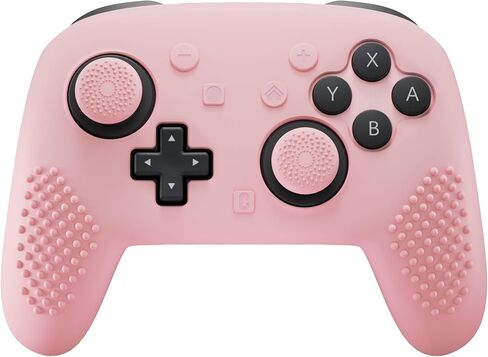 PlayVital Silicone Cover Skin for Nintendo Switch 2 Pro Controller – 3D Studded Edition Anti-Slip Grip Protector Case for Switch 2 Pro with Back Button Cap, Thumb Grips & Sticker - Black in Saudi Arabia