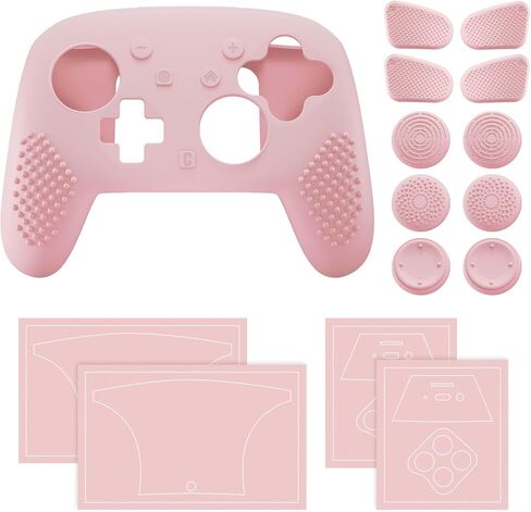 PlayVital Silicone Cover Skin for Nintendo Switch 2 Pro Controller – 3D Studded Edition Anti-Slip Grip Protector Case for Switch 2 Pro with Back Button Cap, Thumb Grips & Sticker - Black in Saudi Arabia