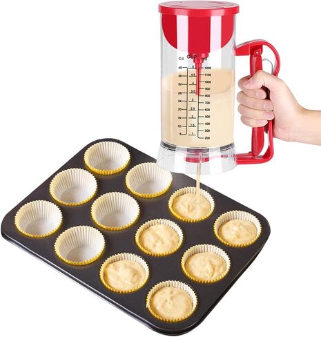 Battery Powered Pancake Waffle Batter Maker Machine, Dispenser with Ergonomic Handle, for Cupcake Making, Premium ABS Material in Saudi Arabia