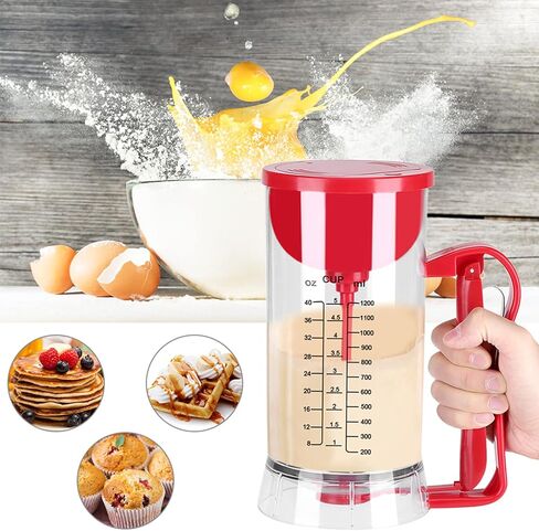 Battery Powered Pancake Waffle Batter Maker Machine, Dispenser with Ergonomic Handle, for Cupcake Making, Premium ABS Material in Saudi Arabia
