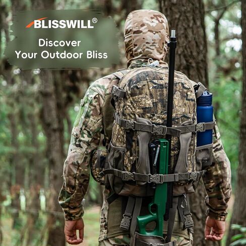 Blisswill Hunting Backpack Day Pack مع حزمة صيد حامل البندقية هدية للرجال (لحاء الصخور) in Kuwait