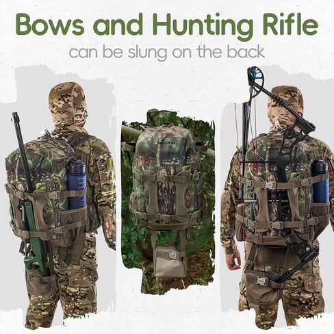 BLISSWILL Hunting Backpack Hunting Day Pack with rifle holder Hunting Gear Accessories gift for men(Rock Bark) in Kuwait