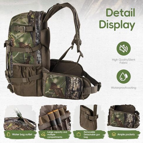 BLISSWILL Hunting Backpack Hunting Day Pack with rifle holder Hunting Gear Accessories gift for men(Rock Bark) in Kuwait