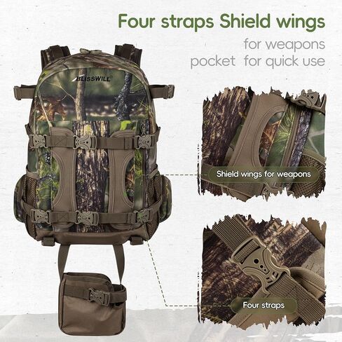 BLISSWILL Hunting Backpack Hunting Day Pack with rifle holder Hunting Gear Accessories gift for men(Rock Bark) in Kuwait