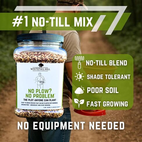 No Plow No Problem Food Plot Seed Mix for Deer, Easy to Grow, Minimal Ground Prep, No-Till Planting, Broadcast and Start Growing in Saudi Arabia